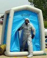 Mobile decontamination tent