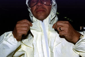 NuFab  suit with front zipper.